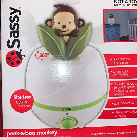 COPY - Sassy Peek-a-boo monkey ultrasonic cool mist humidifier - Picture 3 of 5